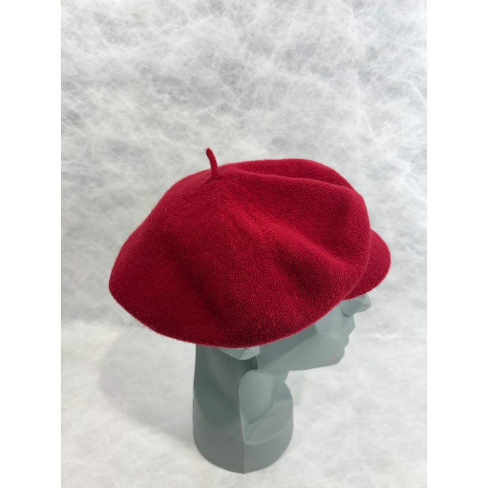 Betmar Red 100%‎ Wool Beret Cap French Style Hat Vintage Made in Hong Kong - Picture 2 of 6